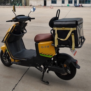 Moped électrique de livraison avec selle marron et double amortisseur à ressort hélicoïdal arrière pour le service de livraison de repas sur le campus - Product Image 4