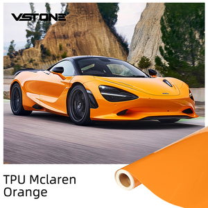 Film de protection de voiture en vinyle chromé <span class=keywords><strong>orange</strong></span> holographique, double couche PET, adhésif changeant de couleur, vinyle de luxe pour voiture de sport - Product Image 1