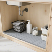 Tapis de protection en silicone personnalisé pour sous l'évier, texture ondulée, antidérapant, résistant à l'huile, pour armoire de cuisine