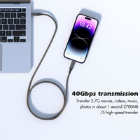 Câble USB4 40 Gbps Type C 240W PD3.1 48V 5A 8K 60Hz Transfert de données vidéo Cordon tressé en nylon Thunderbolt 3 4 pour ordinateur portable Moniteur