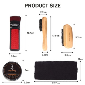 Kit per la Cura delle Scarpe <span class=keywords><strong>di</strong></span> Alta Qualità, 7 Pezzi, Kit Portatile da Viaggio per la Pulizia delle Scarpe con Custodia in Pelle PU, Regalo <span class=keywords><strong>di</strong></span> Compleanno Straordinario per gli Amanti delle Scarpe - Product Image 4