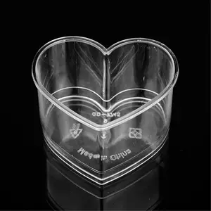 135 مللي المتاح شفافة قابل للغلق القلب على شكل فريد كوب بلاستك موس القلب بودنغ هلام Dessrt الكؤوس
