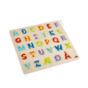 Alphabet-Puzzle 3D en bois naturel, pour enfants, Puzzle de bébé, épais