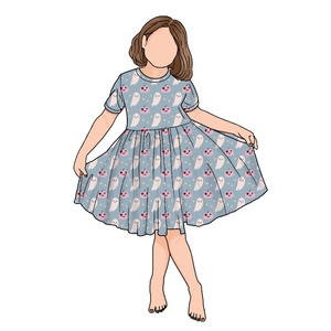 Gonna per bambini di alta qualità a manica corta <span class=keywords><strong>zucca</strong></span> colorata al ginocchio bella estate Swing plissettato per bambine - Product Image 3