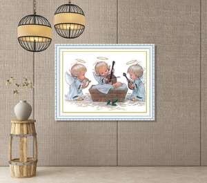 Dimensioni personalizzate che suonano musica angelo per bambini pittura con diamanti per soggiorno decorazione con pittura a diamante - Product Image 1