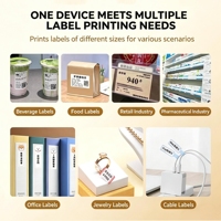 Imprimante thermique de bureau 2-en-1 SHUNQI pour étiquettes et reçus, machine à autocollants automatique 80 mm, machine de facturation rapide pour entrepôt et commerce de détail
