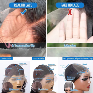 Parrucche Frontali in Pizzo HD 13x4, Onda Profonda 250%, Parrucca Frontale in Pizzo 4x4, 100% Capelli Umani per Donne, Parrucca Bob Corta Ricci Brasiliani - Product Image 6