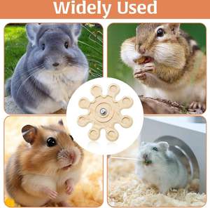 Juguetes de Madera para Hámsteres - Juguetes Giratorios para Mascotas con Disco Masticable Giratorio, un Juguete de Molino de Viento para Masticar - Product Image 5
