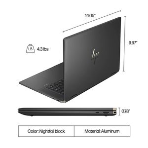 Nuevo <span class=keywords><strong>Spectre</strong></span> X360 de 16 Pulgadas, Core I7-155H, SSD de 1 TB/2 TB, Pantalla Táctil IPS de 2.8K, Portátil de Metal con Teclado en Inglés, Edición Empresarial para el Hogar - Product Image 5