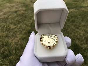 キュートな漫画キャラクターリング カスタムキャラクター 華奢なリング 女性向けジュエリーギフト ステンレススチール製 ゴールドリング 子供用 - Product Image 3