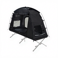 Tente de camping individuelle OEM imperméable avec revêtement argenté occultant, poteaux en aluminium, pour glamping solo