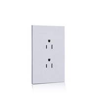 Prise murale double, panneau PC blanc ignifuge, double prise 15/16A, type US, 3 broches, prise électrique