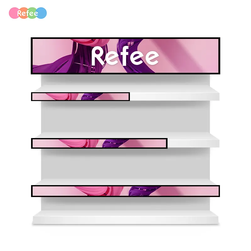 Refee interactive media screen network Android os wifi lcd stretched bar display