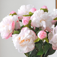 Fleur artificielle de pivoine rose en soie avec tige florale pour mariage, décoration de la maison et photographie de mariage