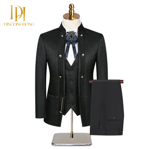 Nouveau Costume <span class=keywords><strong>de</strong></span> Mariage <span class=keywords><strong>Homme</strong></span> <span class=keywords><strong>de</strong></span> Grande Taille Style Chinois Trois Pièces <span class=keywords><strong>pour</strong></span> Garçon d'Honneur XL Simple Boutonnage - Product Image 2