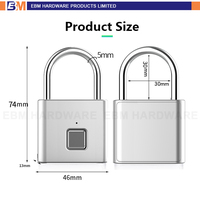 Cadenas intelligent en alliage de zinc avec identification par empreinte digitale, étanche et antivol, cadenas à empreinte digitale pour porte