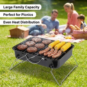 Griglia BBQ Portatile Pieghevole <span class=keywords><strong>a</strong></span> Carbone, Stile Valigia, per Campeggio all'Aperto, con Rivestimento in Smalto, Certificata FDA LFGB - Product Image 6