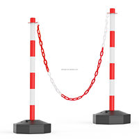 PK2 2 pièces DIY OEM Fabriqué en Chine Ensemble de 5M de chaînes de délimitation de circulation, cônes de signalisation en plastique avec base remplissable, réglables pour la sécurité et le stationnement