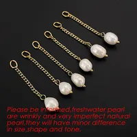 Pendentif en perle d'eau douce en acier inoxydable eManco, accessoires DIY plaqués or 14 carats sous vide, breloques pour bijoux.