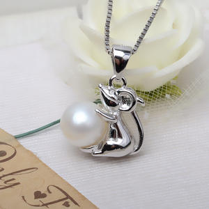 Pendentif en argent S925 pour bricolage, signe du zodiaque de l'année du Rat, perle de 5-6 mm, collier pour cheveux de bébé avec sertissage vide 2853 - Product Image 3