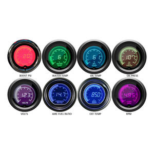 เกจวัดความเร็วรอบเครื่องยนต์ 52 มม. พร้อมมาตรวัดบูสต์ อุณหภูมิน้ำ อุณหภูมิน้ำมัน ความดันน้ำมัน อุณหภูมิไอเสีย โวลต์มิเตอร์ จอแสดงผลดิจิตอล LCD 7 สี สำหรับรถยนต์ - Product Image 2