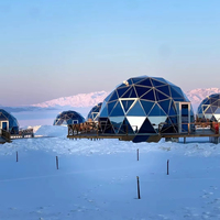 Dôme sphérique de luxe en verre de 5 m, tente de camping avec une chambre et plafond ciel étoilé pour hôtels en plein air, gîtes et camping privé