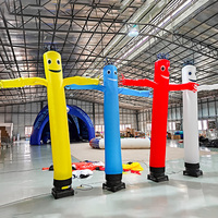 Conception personnalisée en usine, logo, quatre couleurs, danseur d'air souriant, tube publicitaire gonflable pour campagne promotionnelle