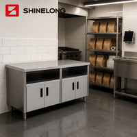 Table de travail de Restaurant en acier inoxydable, pour Restaurant, restauration rapide professionnel, île centrale