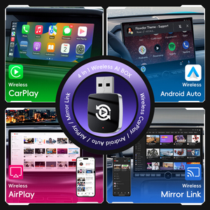 Manufacturer <b>Plug</b> & Play Converts Wireless Carplay Android Auto Mirror Link Airplay 4 in 1 Carplay <b>Adapter</b> Smart Car Link Box - Product Image 2