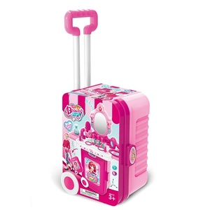 Ensemble de <span class=keywords><strong>maquillage</strong></span> en plastique, valise à roulettes, coiffeuse, jouets d'imitation, ensemble de beauté pour filles, 3 en 1, unisexe, carte SY, âge 3+ - Product Image 5