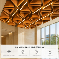 Techo Artístico de Aluminio Alumtimes, Techo Suspendido Artístico en 3D, Diseño Personalizado para Decoración de Interiores de Vestíbulos de Hoteles