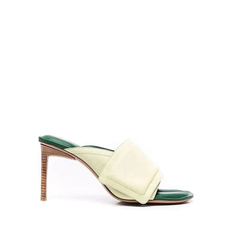 2022 New Arrival Unique Shape Design Ladies Elegant High Heel Shoes Leather Soft Sole Sandals Women