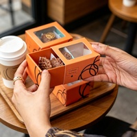 Boîte en papier écologique avec gaufrage pour macarons, desserts, bonbons, sushis - emballage personnalisé pour biscuits, boîte cadeau