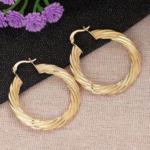 Pendientes de Aro con Textura Espiral para Mujer, Joyería de Moda - Product Image 5
