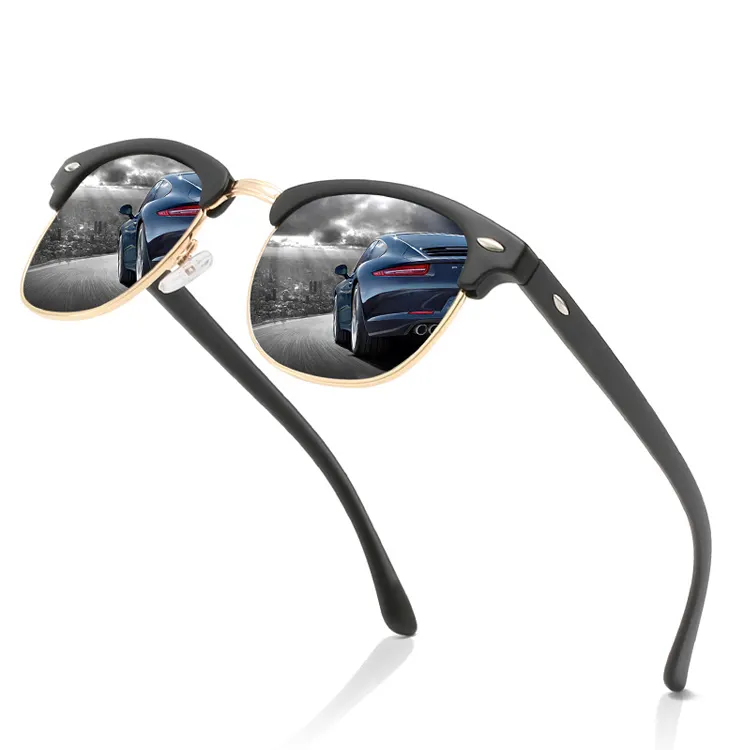 Classic Polarized Driving Sun Glasses Custom Logo Trend Blue Lens Women Eyeglasses UV400 Wholesale Men Sunglasses
