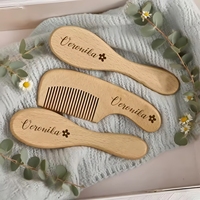 Ensemble personnalisé de brosse et peigne pour bébé, brosses à cheveux avec nom personnalisé pour nouveau-nés filles garçons, kit de toilettage pour bébé, 3 pièces