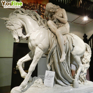 古典手工雕刻大理石女士戈迪瓦雕像性感女孩 - Product Image 1