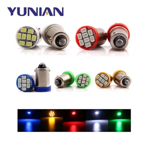 Bóng Đèn LED BA9S 5 Màu Cho Ô Tô Đèn Biển Số LED T4w T11 Màu Trắng Đèn Đánh Dấu Bên Hông Màu Đỏ 12146 1445 12V 1206 8SMD 64111 Cho Ô Tô