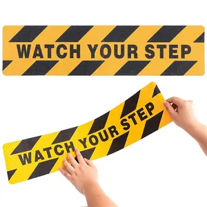 Impresión personalizada "Mira tu paso" y "precaución" Cinta acrílica antideslizante de advertencia con cubierta antideslizante <span class=keywords><strong>para</strong></span> marcadores de seguridad - Product Image 1