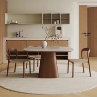 Ensemble de table à manger carrée moderne, simple, rétro, haut de gamme, en bois massif et ardoise, pour la maison et les restaurants, pour 4 personnes