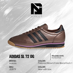 Adidas Wmns SL72 OG 'Preloved Brown' Baskets respirantes à bout rond et à lacets pour femme, chaussures de skateboard - Product Image 6