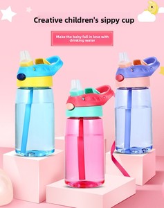 Botella de Agua Portátil de Tritán Azul de 480 ml, Linda, para Niños y Estudiantes, con Tapa de Apertura con un Toque, Antiderrames, Taza de Viaje, Taza Escolar - Product Image 3