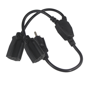 1 đến 2 Splitter NEMA 6ft SJT với đôi Nữ <span class=keywords><strong>Y</strong></span> chi nhánh chúng tôi 515p đến 2X 515r cắm điện màu đen 3 prong dâ<span class=keywords><strong>y</strong></span> mở rộng - Product Image 2