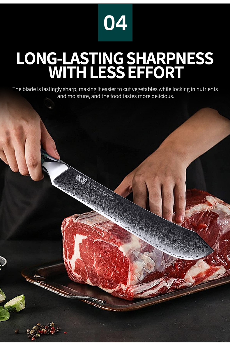 FINDKING Gorgeous Series 67 Layers Damascus Steel Cleaver Knife Abalone Resin Handle Professional Slicing Meat Butcher Knife