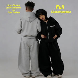 Set <span class=keywords><strong>di</strong></span> <span class=keywords><strong>Felpe</strong></span> con Cappuccio Oversize 100% Cotone Personalizzate per Uomo, Vestibilità Comoda, Stile Streetwear, <span class=keywords><strong>Felpe</strong></span> Larghe e Morbide HIP HOP - Product Image 1