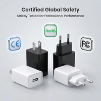 Chargeur de téléphone rapide 5V 2A, prise murale à un seul port USB, adaptateur de voyage universel 100-240V