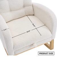 Fauteuil à bascule avec repose-pieds, dossier haut, pieds en bois, pour chambre à coucher et salon, 26,77 D x 38,36 L x 39,76 H pouces