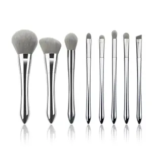 New 8 moonlight silver small waist makeup brush 8 silver white series loose powder eye set