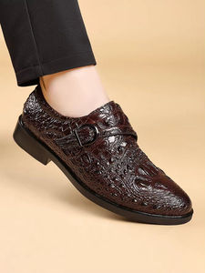 Zapatos de Cuero Vacuno de Grano Completo para Hombre, Novedad de 2026, Textura Tallada, Elegantes y de Alta Gama para Negocios y Bodas - Product Image 4