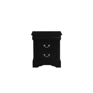 Comodino Luigi Filippo III con Finitura Nera, Mobile Contenitore a 2 Cassetti per Camera da Letto - Product Image 5